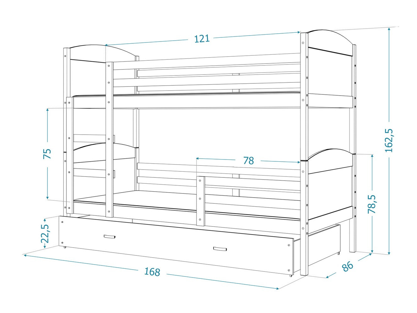Dvokatan krevet Aurora 101 (Bor)