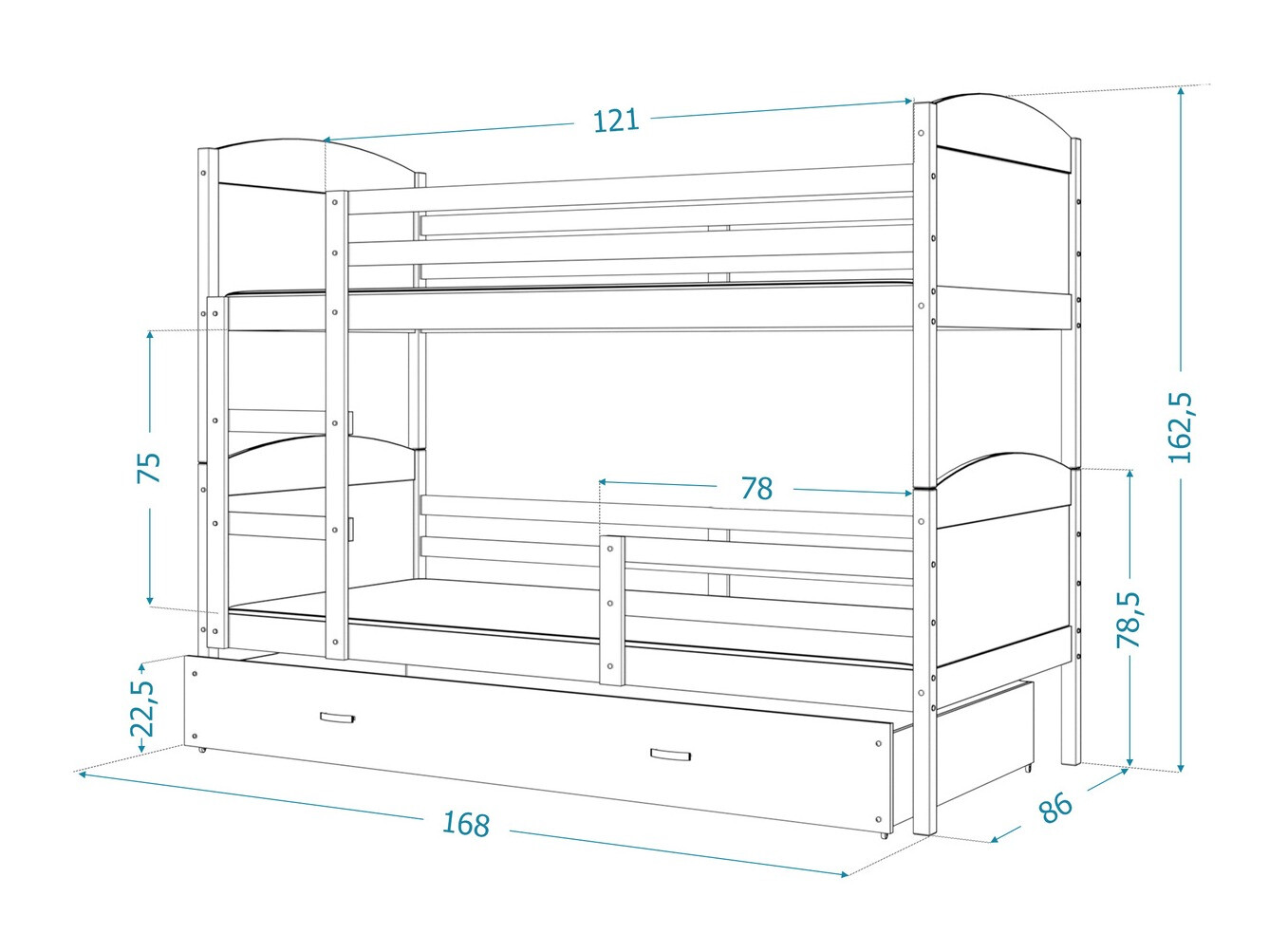 Krevet na kat Aurora 101 (Bor)