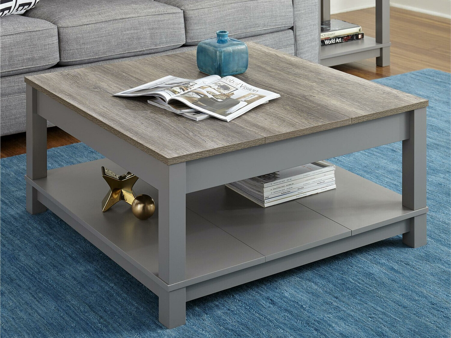 Stolić za kavu Tulsa 300 (Siva + Svijetlo smeđa)