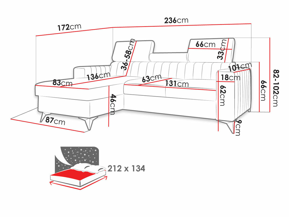 Kutna garnitura Columbus 170 (Mono 232)
