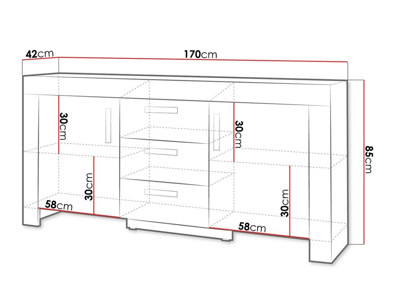 Komoda Melfeli 110 (Sonoma hrast)