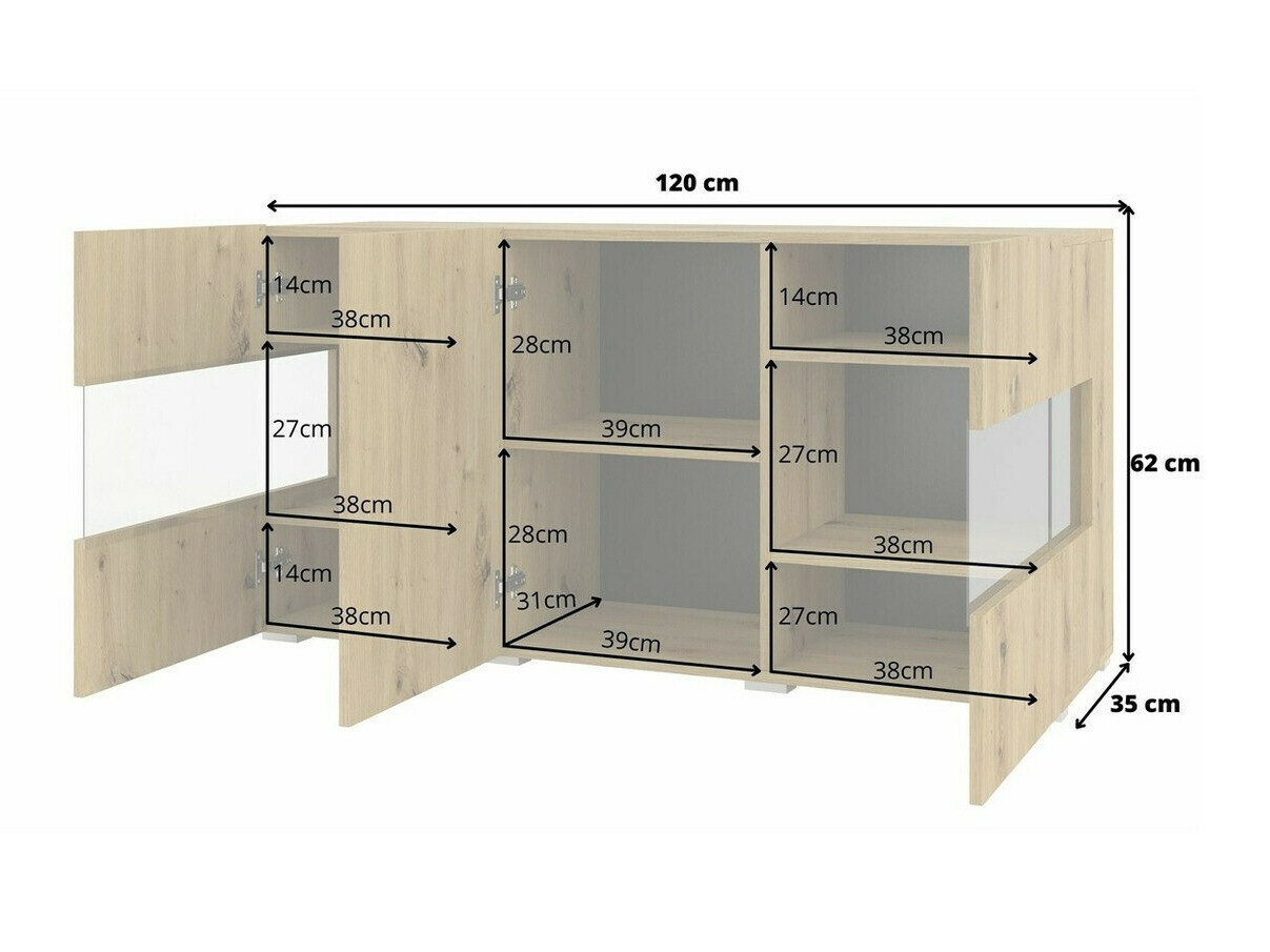 Ormarić Revmiru 102 (Crna + Hrast Wotan)