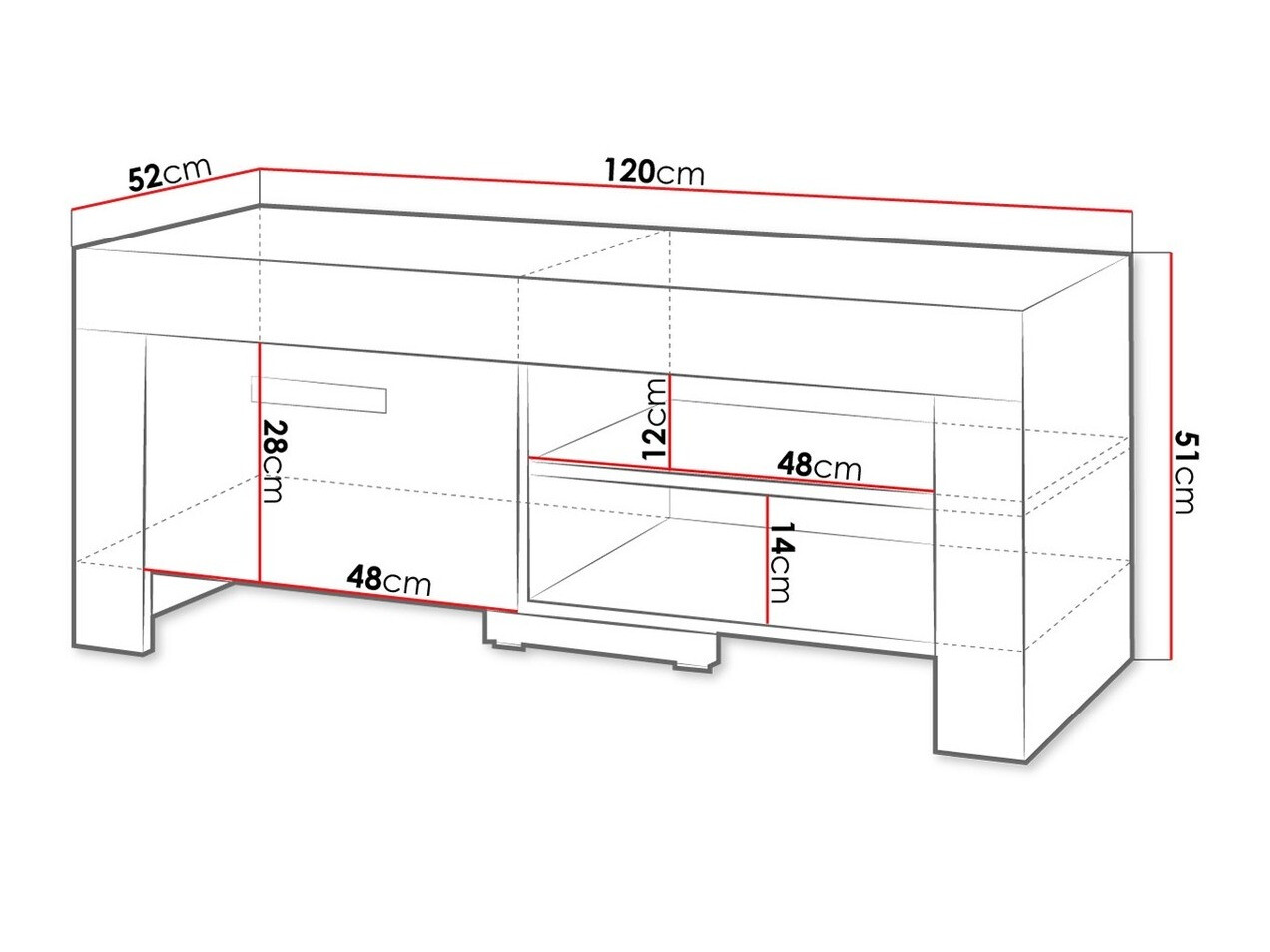 TV stol Melfeli 112 (Sonoma hrast)