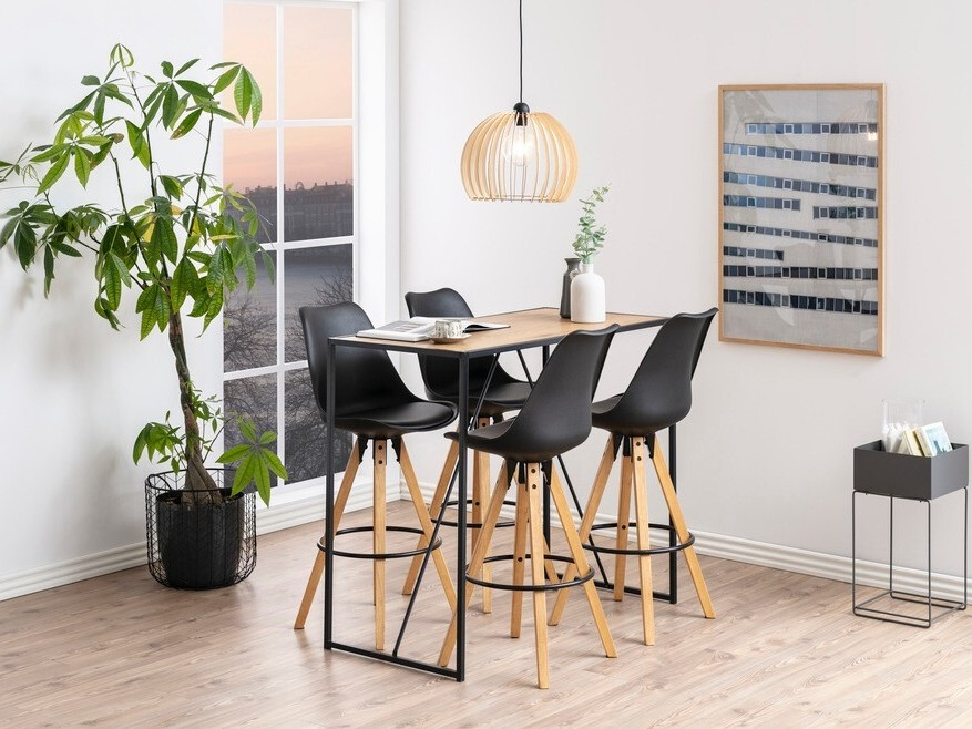 Barski stol Norsica Sevferi 162 (Crna + Divlji hrast)