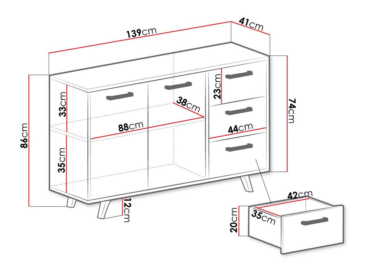 Komoda Delbalo 103 (Plava + Zlatna)