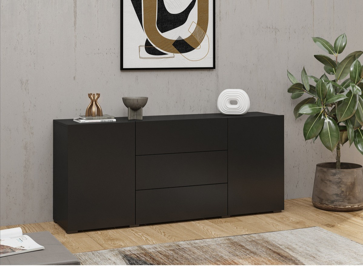 Komoda Revmiru 103 (Crna + Wotan hrast)