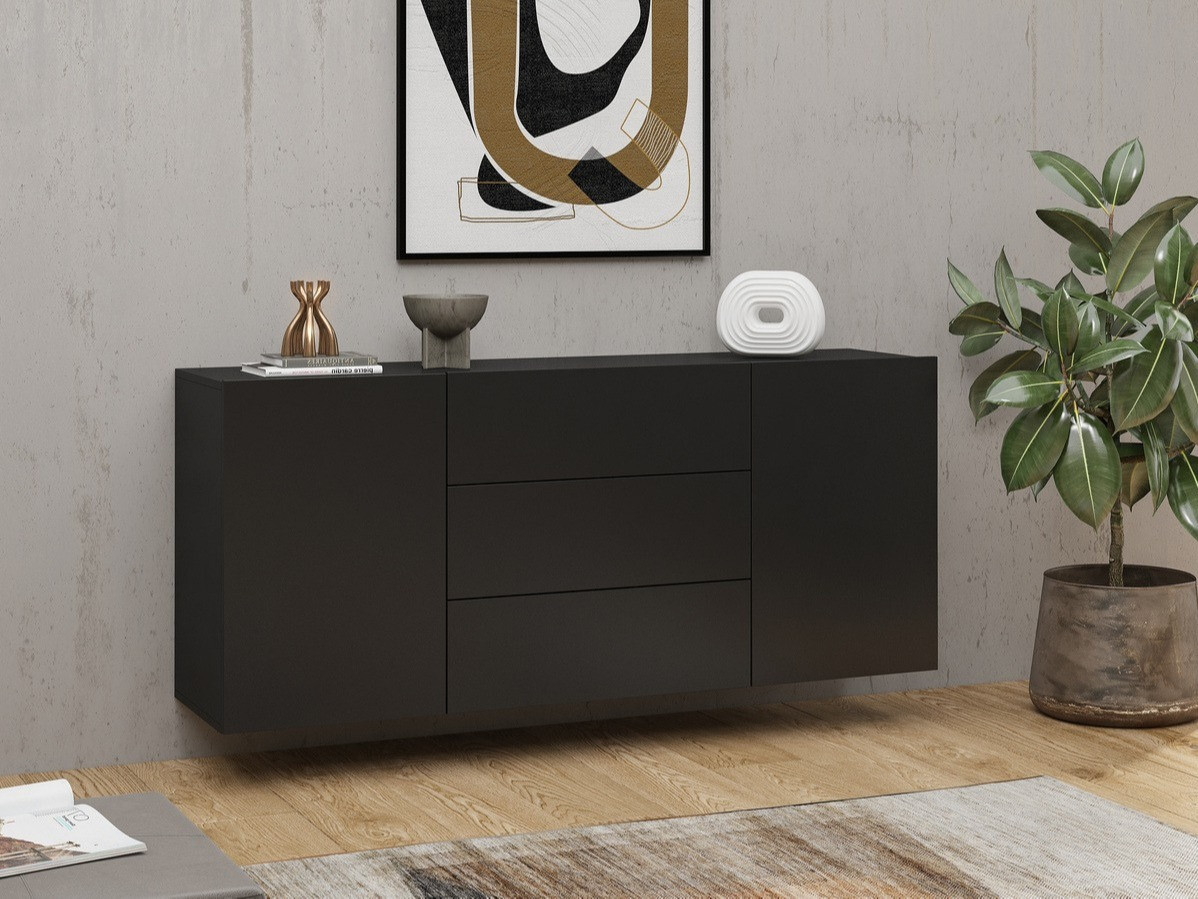 Komoda Revmiru 103 (Crna + Wotan hrast)