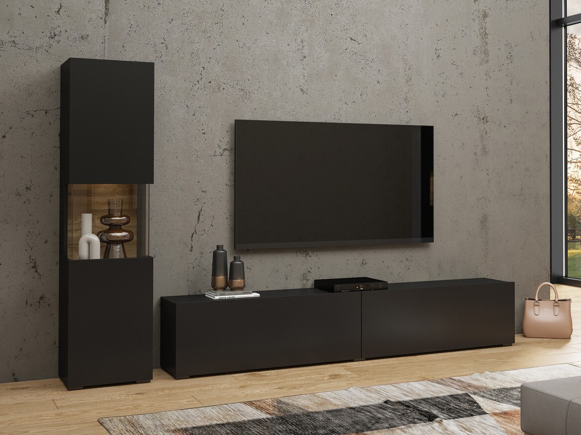 Set za dnevni boravak Revmiru 105 (Crna + Hrast Wotan)