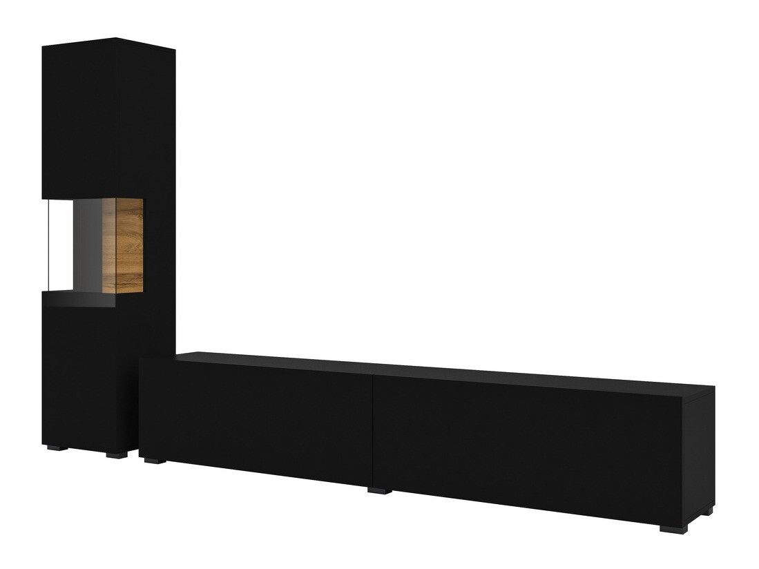 Set za dnevni boravak Revmiru 105 (Crna + Hrast Wotan)