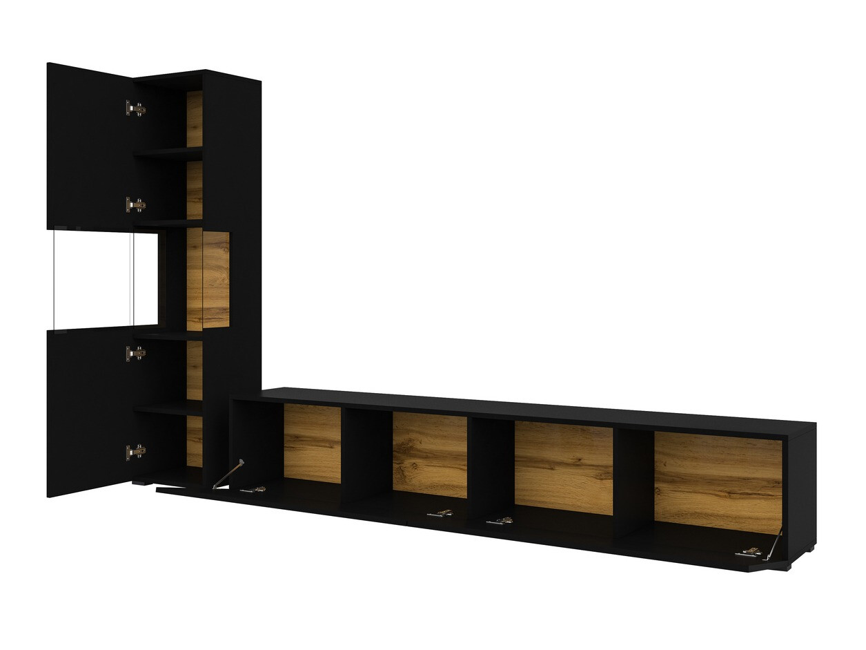 Set za dnevni boravak Revmiru 105 (Crna + Hrast Wotan)