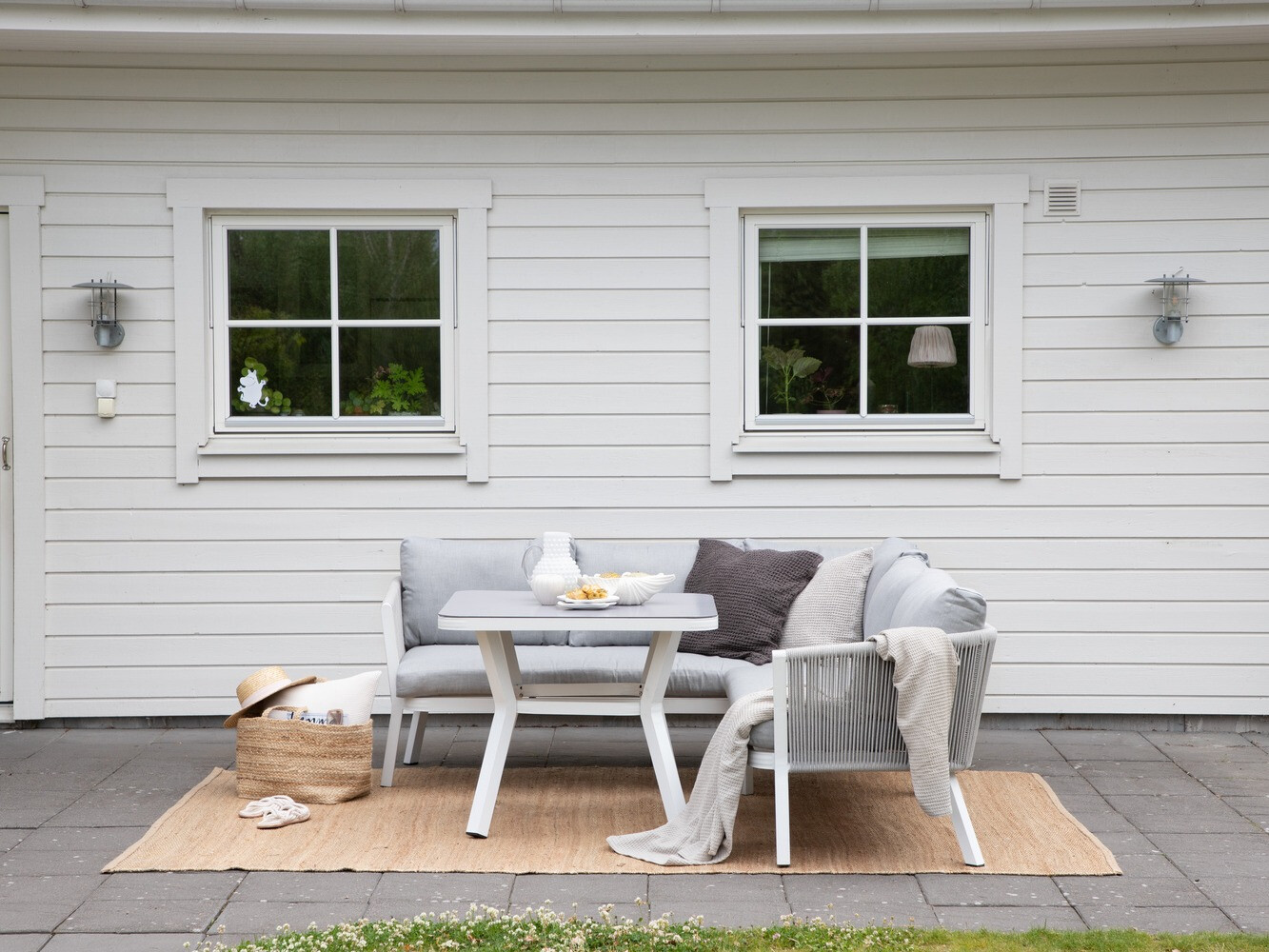 Set vrtnog namještaja Dallas 1069 (Bijela + Siva)