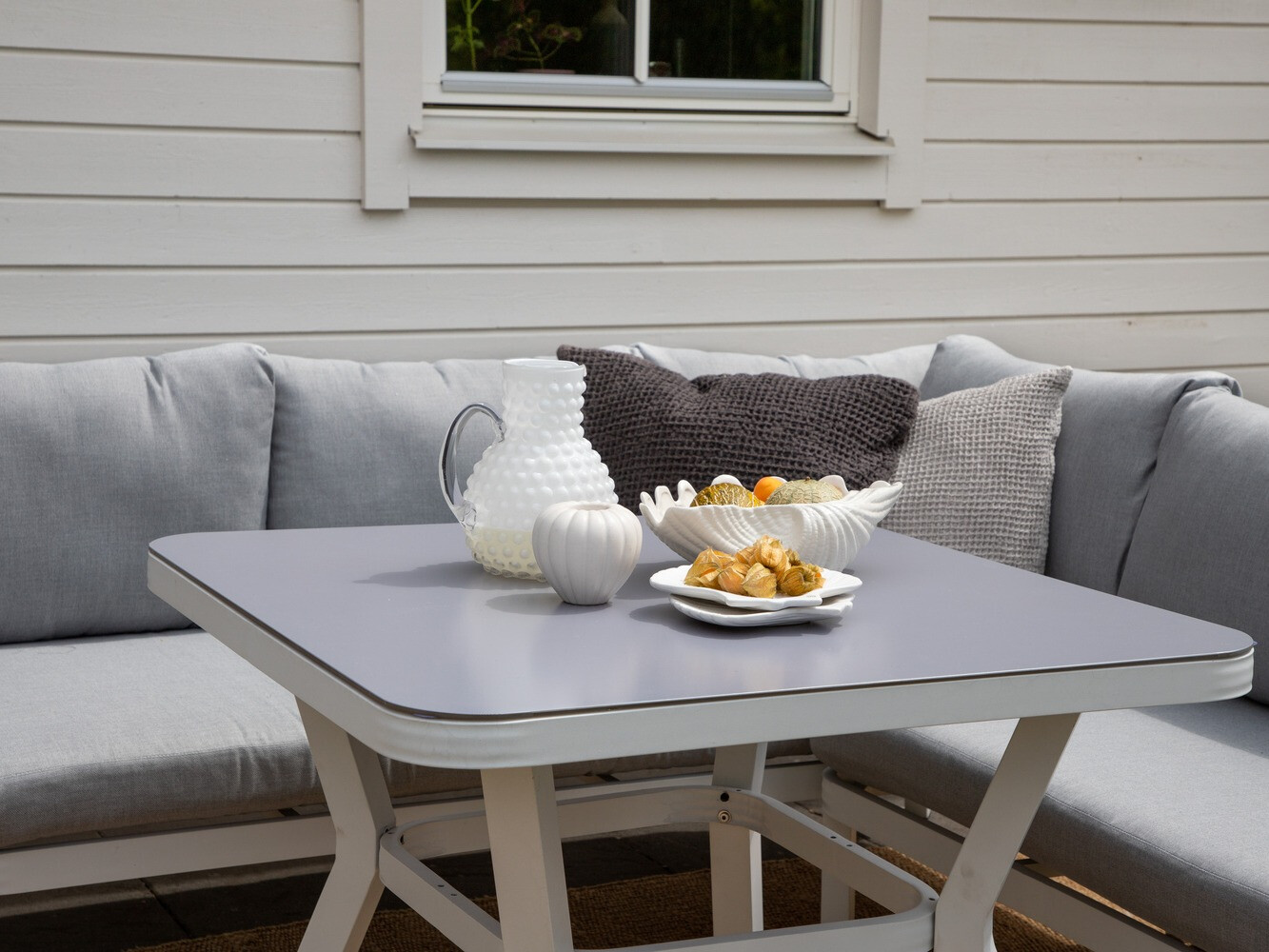 Set vrtnog namještaja Dallas 1069 (Bijela + Siva)