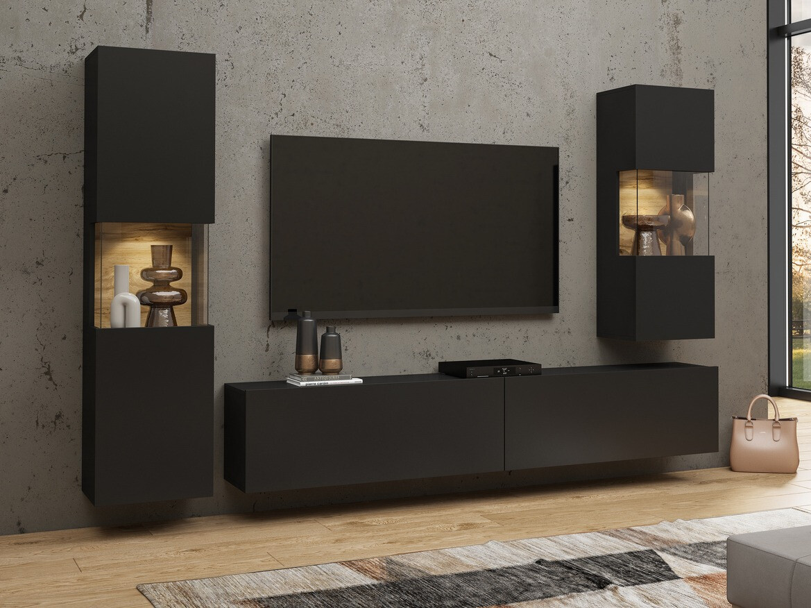 Set za dnevni boravak Revmiru 106 (Crna + Hrast Wotan)