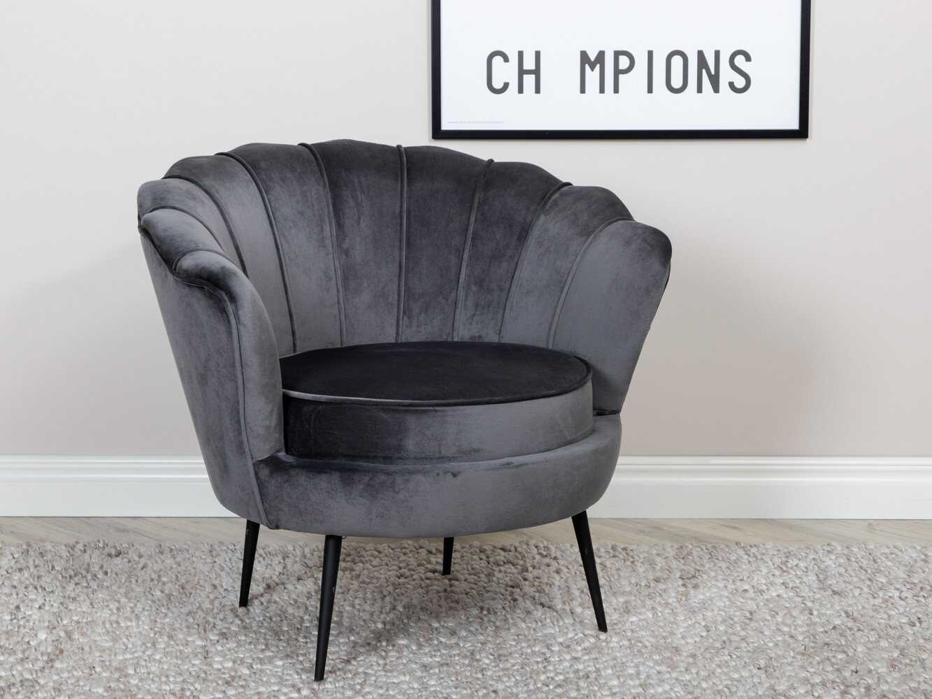 Fotelja Dallas 1705 (Tamno siva + Crna)