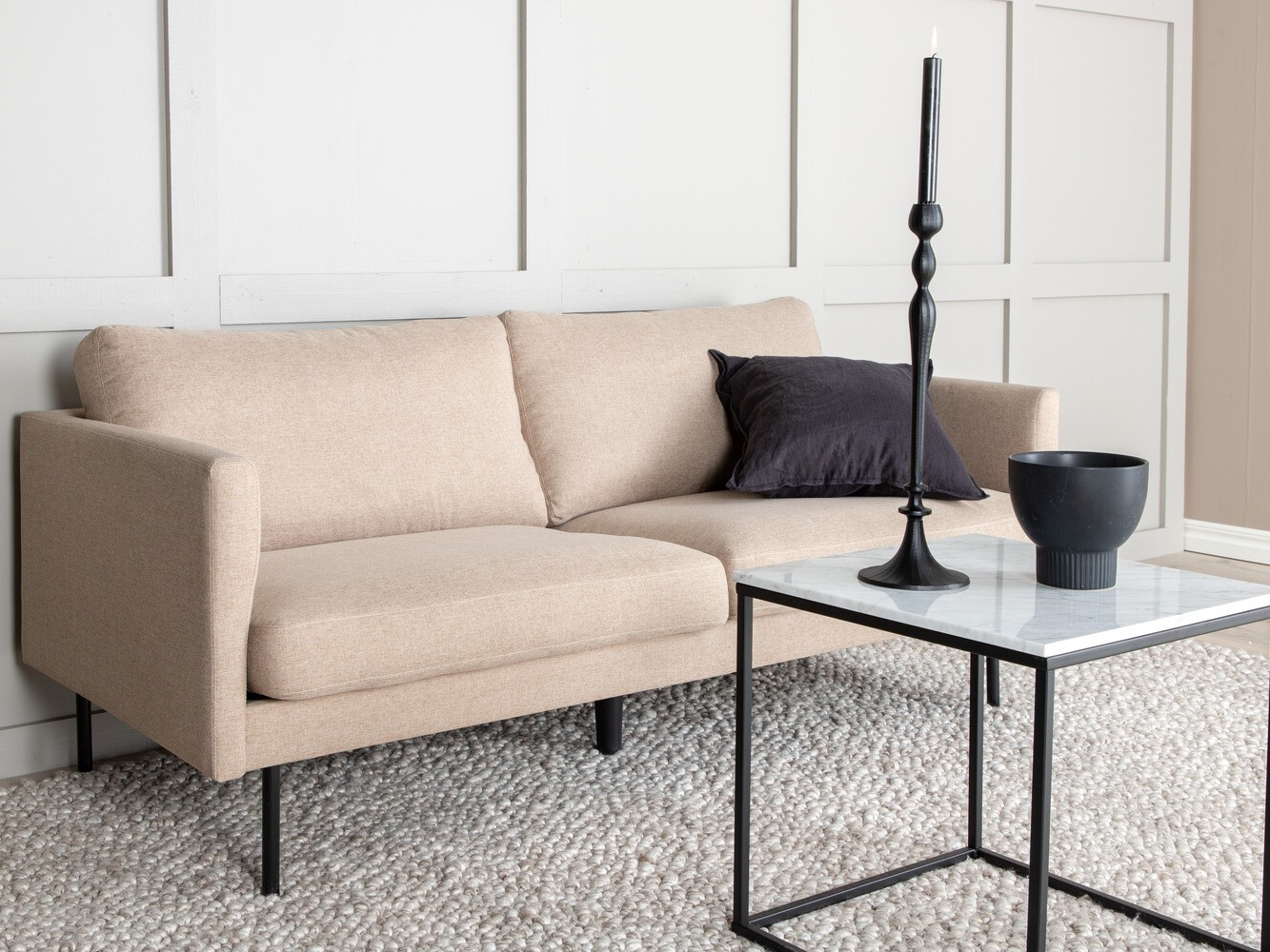 Kauč Fercame 100 (Svijetlo smeđa + Crna)