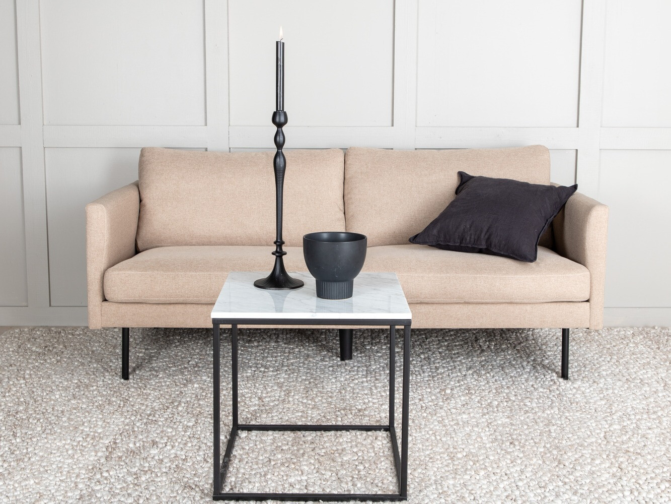 Sofa Fercame 100 (Svijetlo smeđa + Crna)