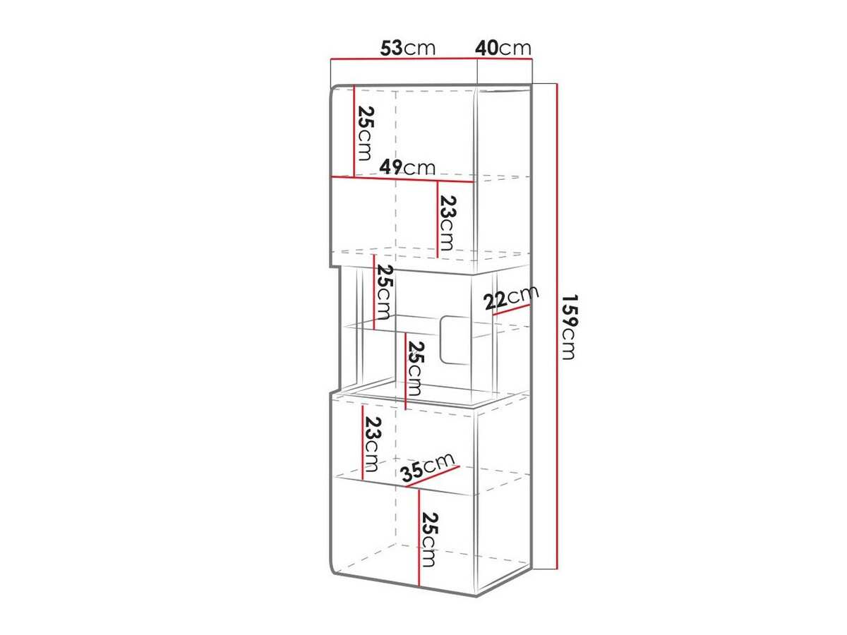 Zidna polica Torsone 109 (Bijela + Sjajno bijela)