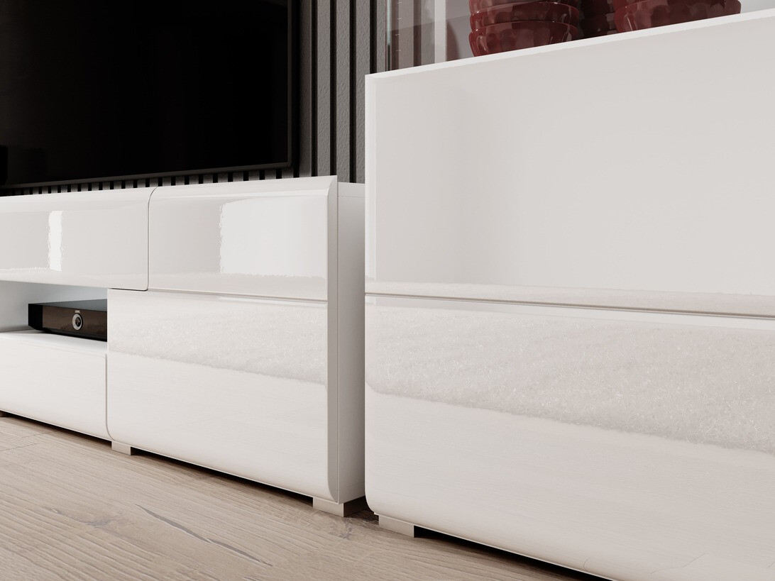 Komoda Torsone 108 (Bijela + Sjajno bijela)