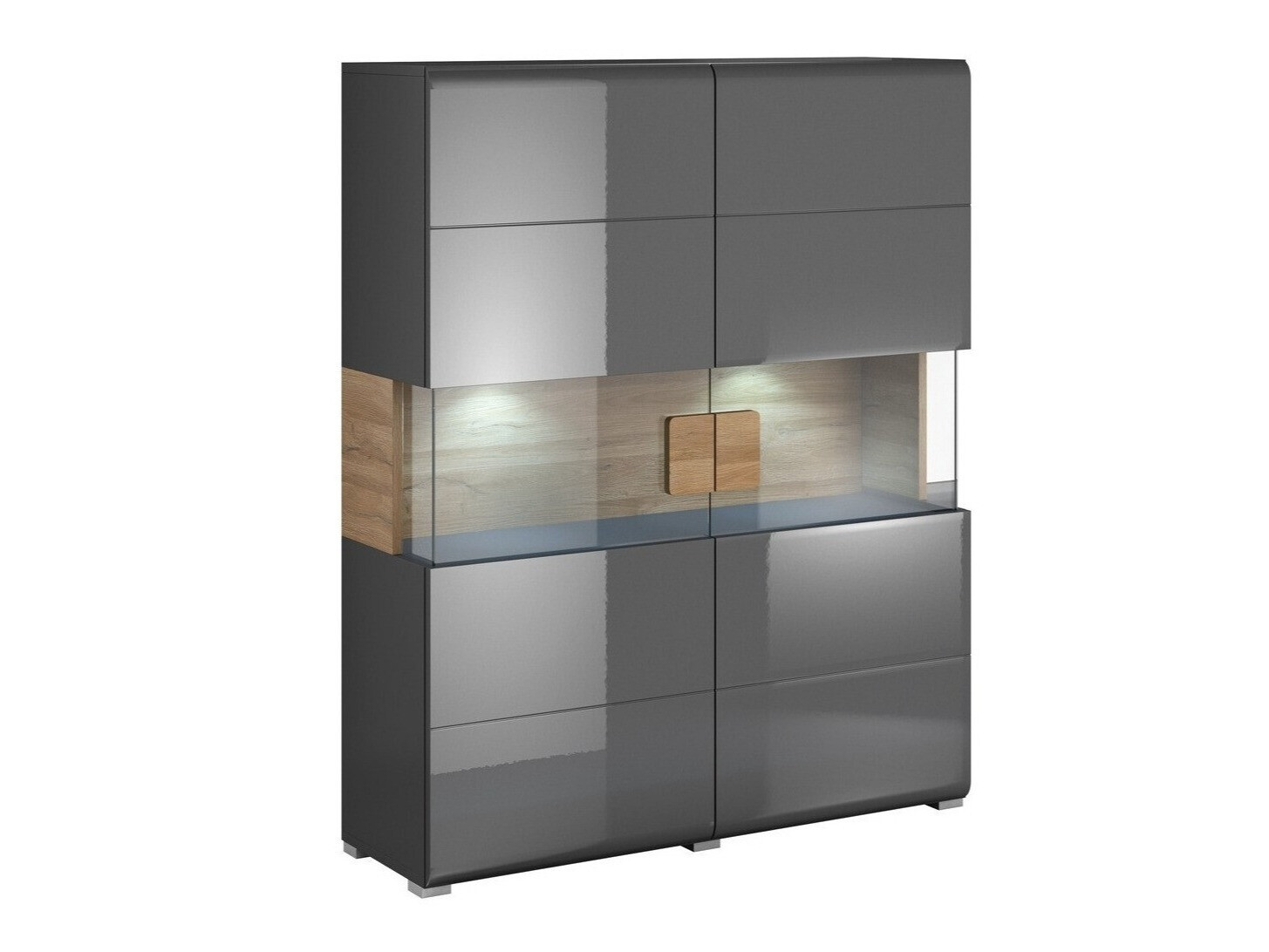 Polica Torsone 107 (Antracit + Gloss antracit + Grandson hrast)