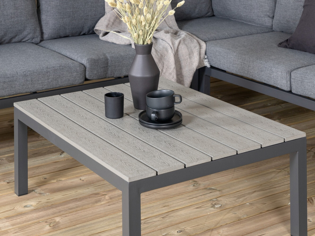 Set vrtnog namještaja Dallas 2158 (Crna + Siva)