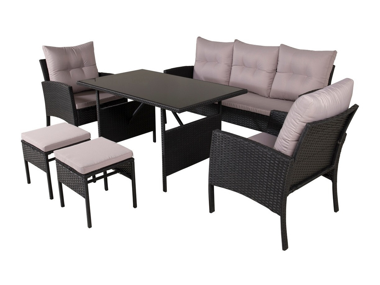 Set vrtnog namještaja Dallas 2473 (Crna + Siva)