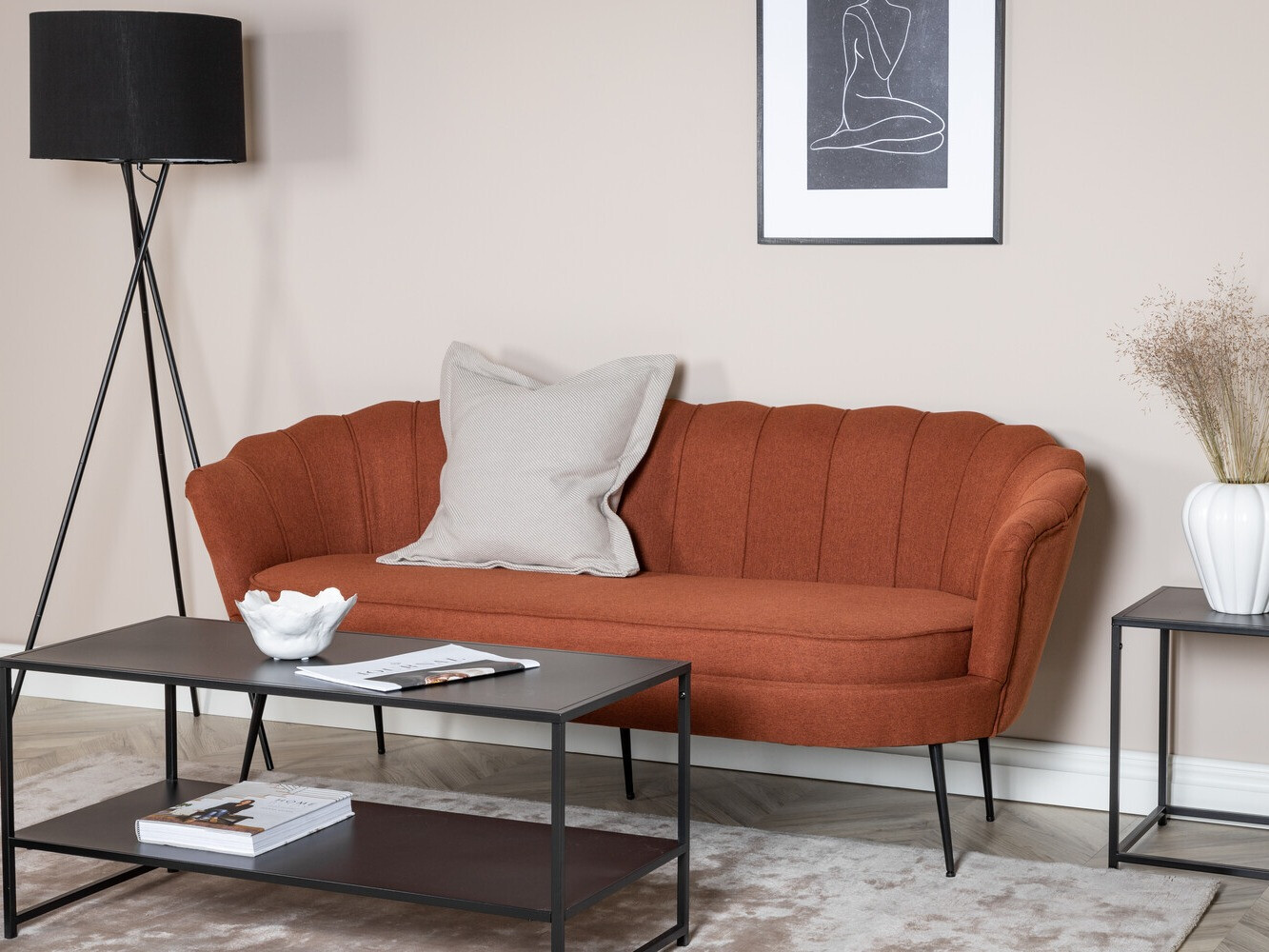 Sofa Dallas 2917 (Tamno smeđa + Crna)