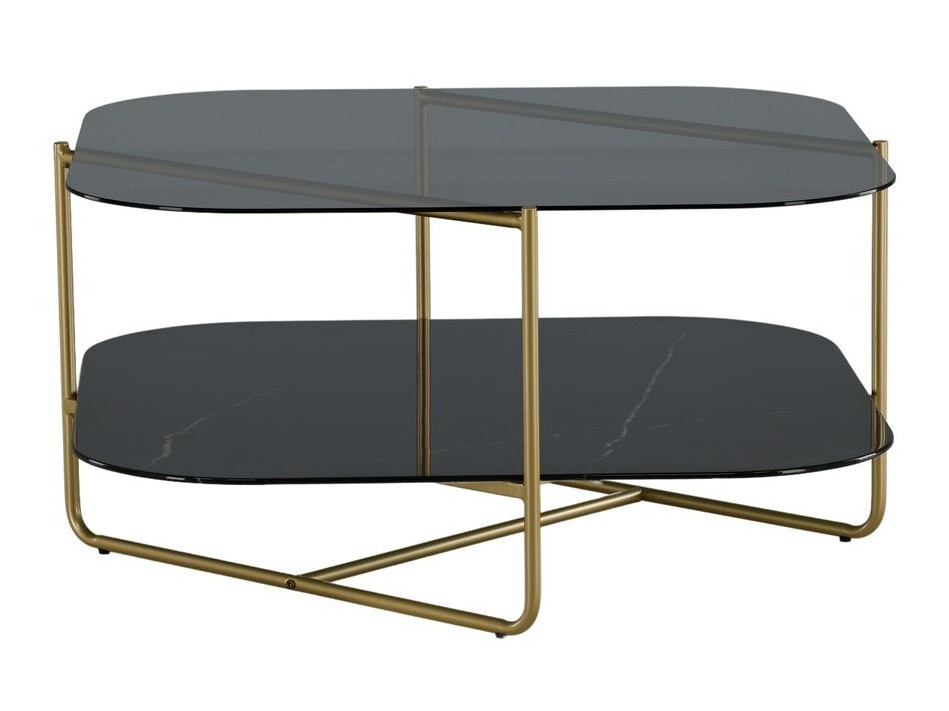 Stolić za kavu Dallas 2956 (Crni mramor + Mesing)