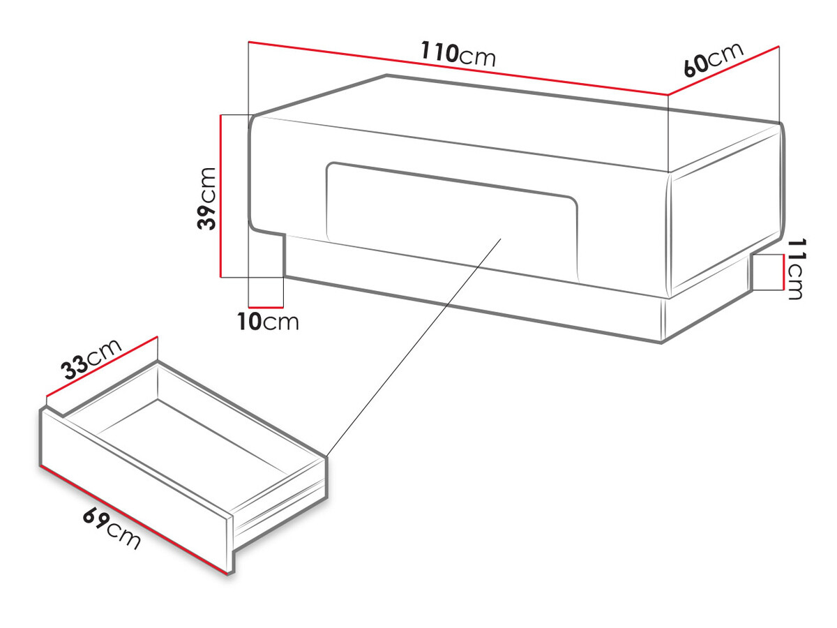 Stolić za kavu Torsone 111 (Bijela + Sjajno bijela)