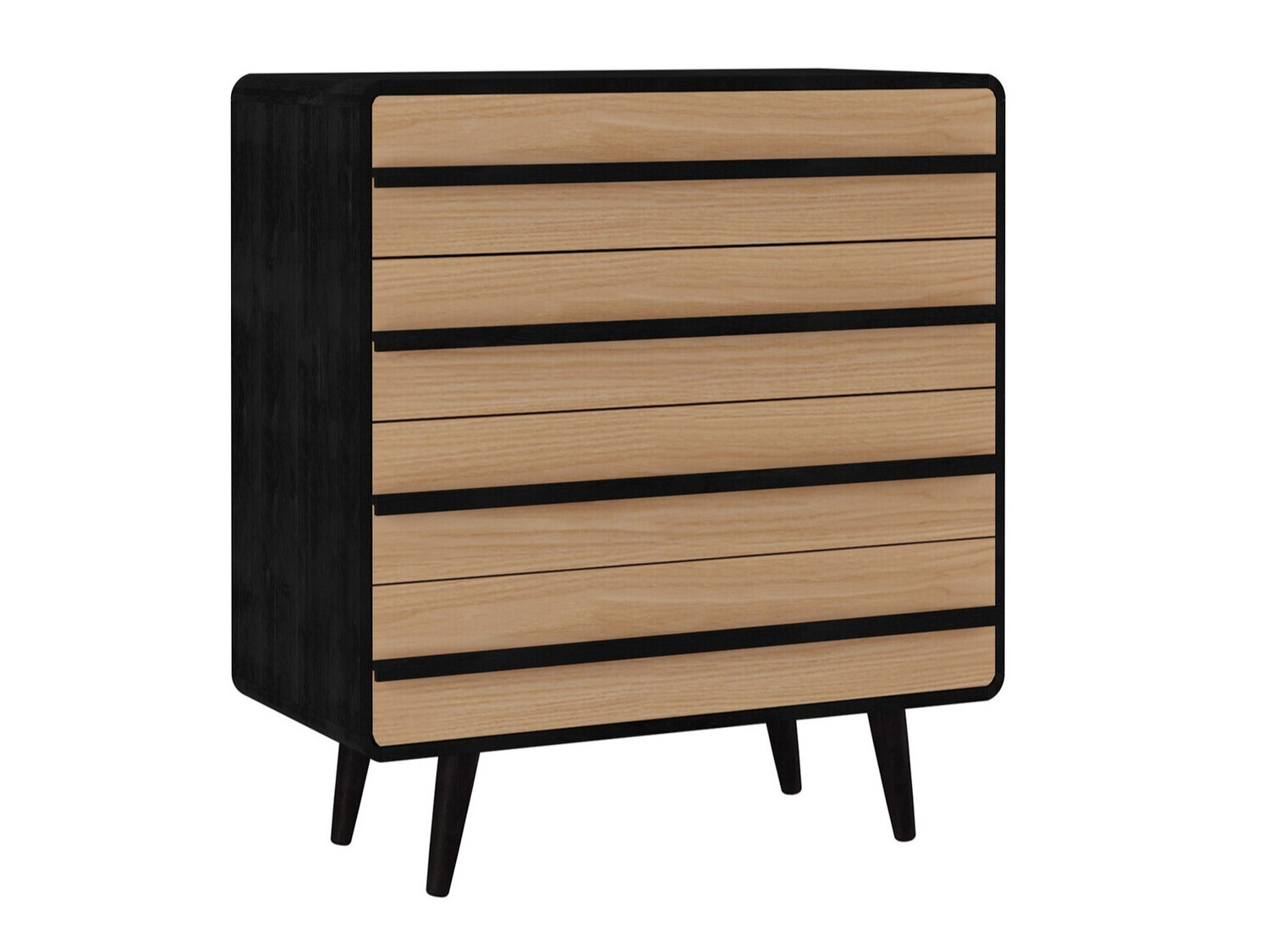 Komoda Denton 566 (Crna + Hrast)