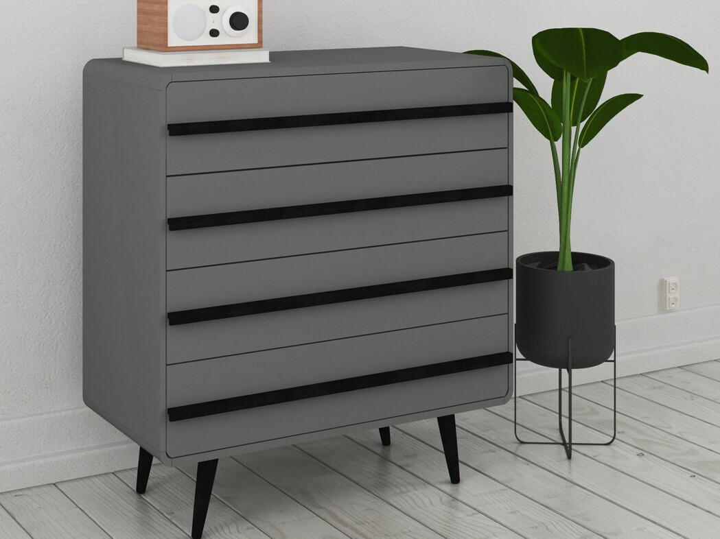 Komoda Denton 566 (Siva + Crna)