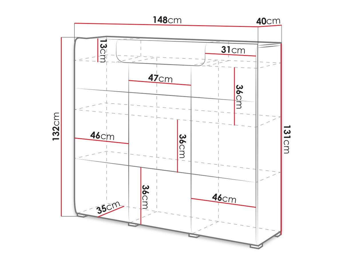 Komoda Torsone 112 (Antracit + Gloss antracit + Grandson hrast)
