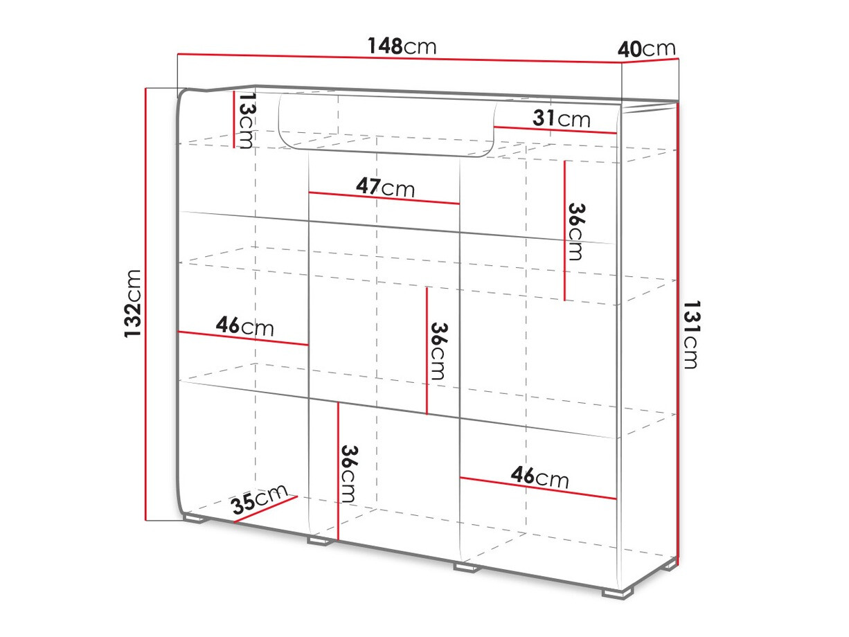 Komoda Torsone 112 (Bijela + Sjajno bijela)