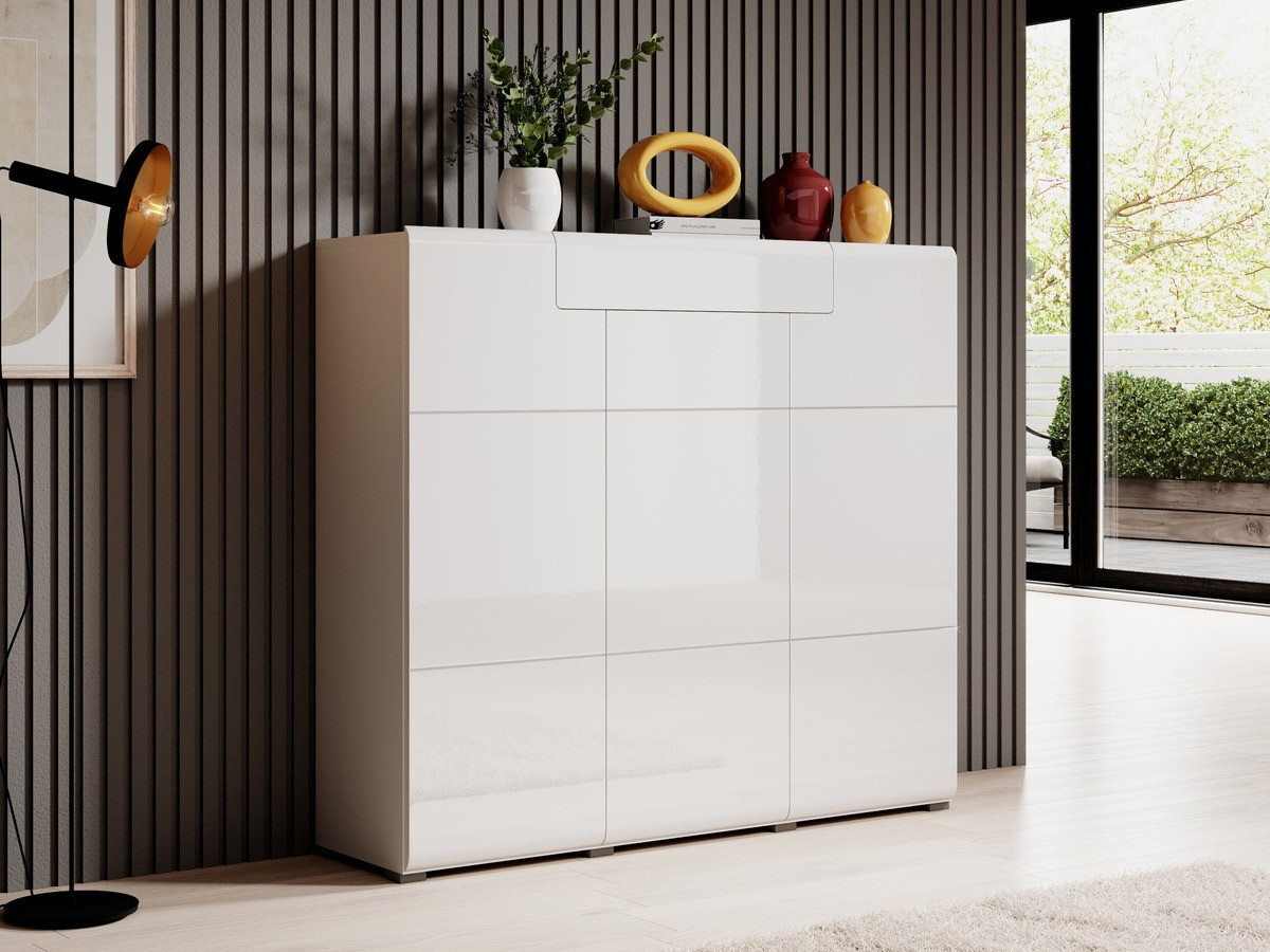 Komoda Torsone 112 (Bijela + Sjajno bijela)