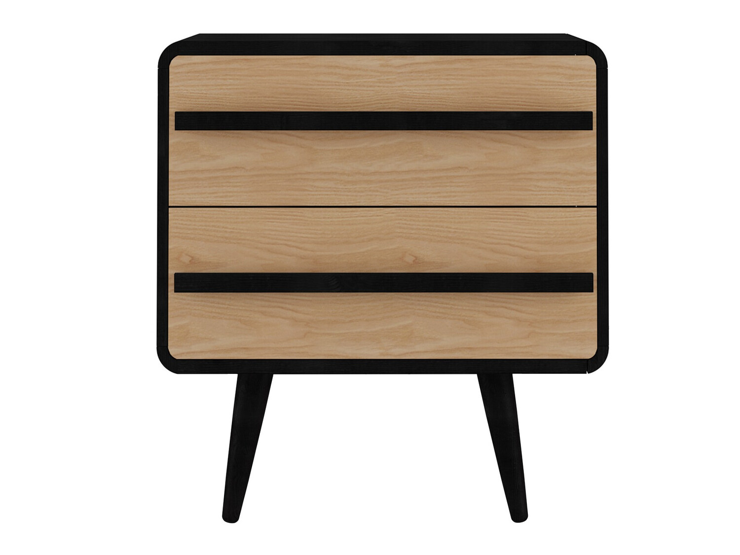 Noćni ormarić Denton 567 (Crna + Hrast)