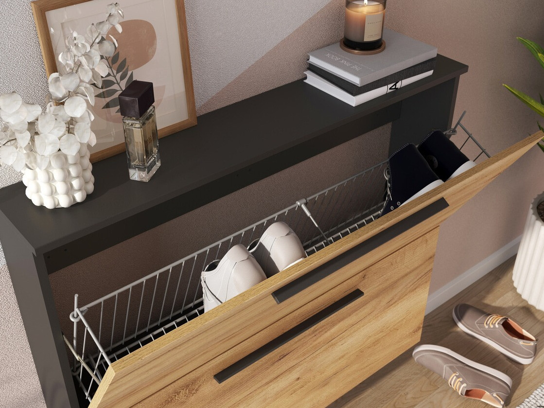 Ormarić za cipele Sacramento 349 (Navarra hrast + Grafit)