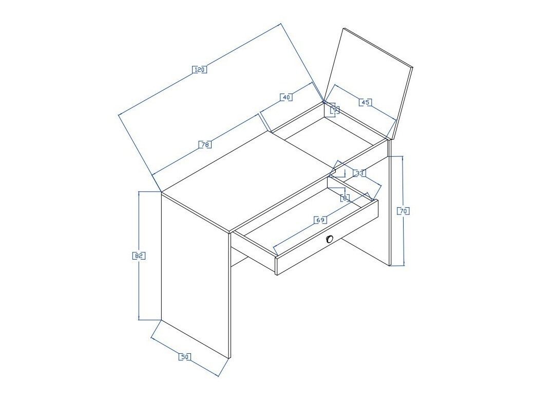 Uredski stol Mirelbu 109 (Hrast Artisan + Sjajno bijela)