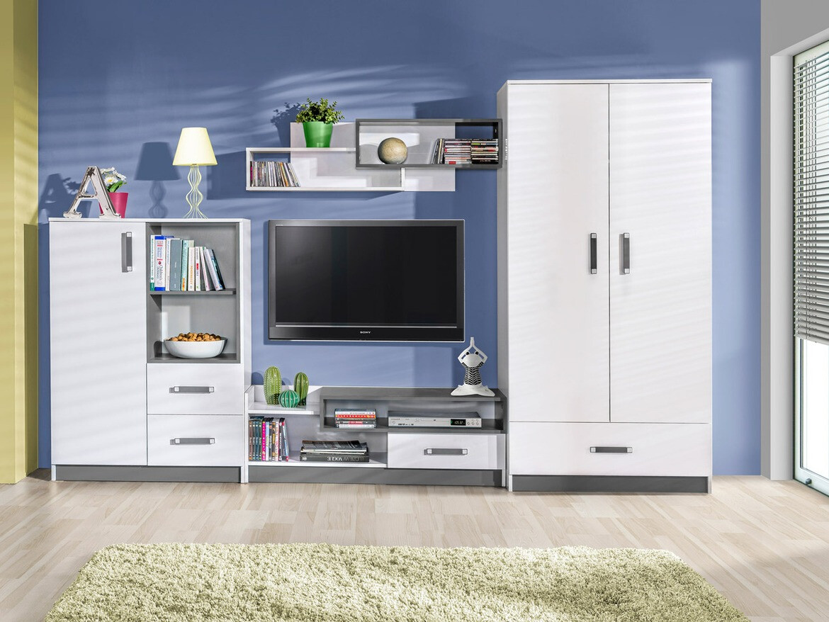 Set za dnevni boravak Lorlare 101 (Bijela + Siva)