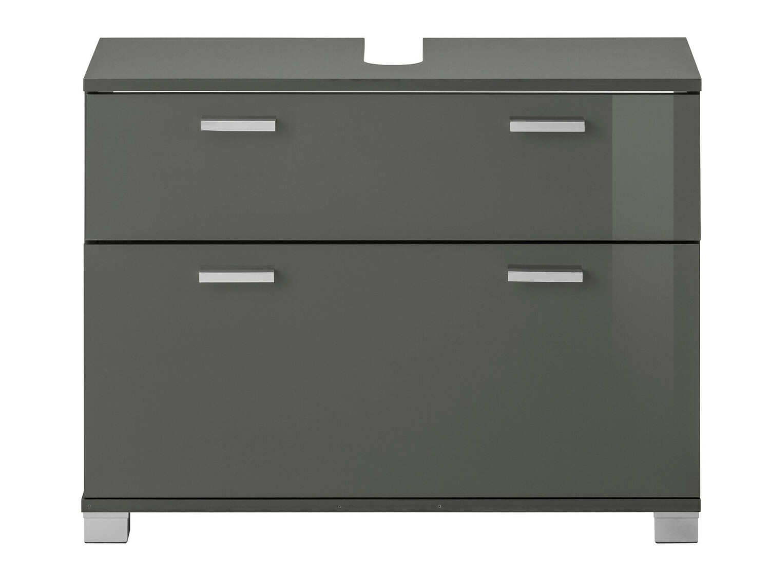 Samostojeći kupaonski ormarić za umivaonik Denton 365 (Sjajno sivo)