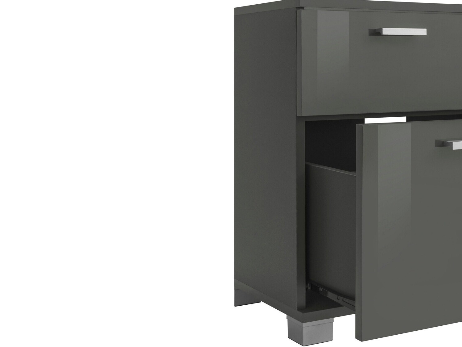 Samostojeći kupaonski ormarić za umivaonik Denton 365 (Sjajno sivo)