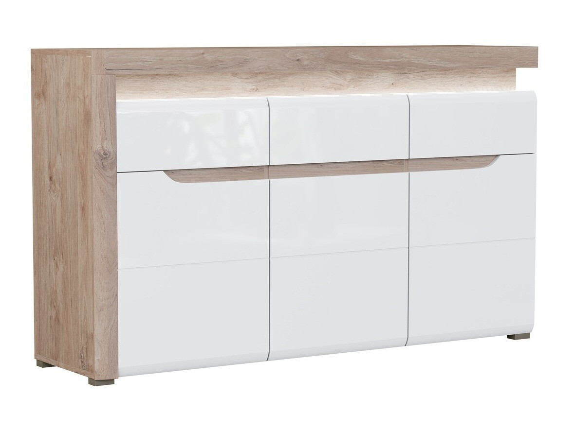 Komoda Revelmi 103 (Hrast + Sjajno bijela)