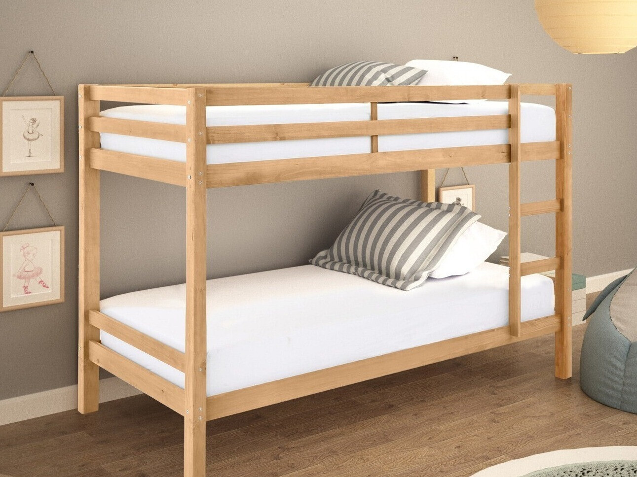 Krevet na kat Ruvfiva 100 (Svijetlo smeđa)