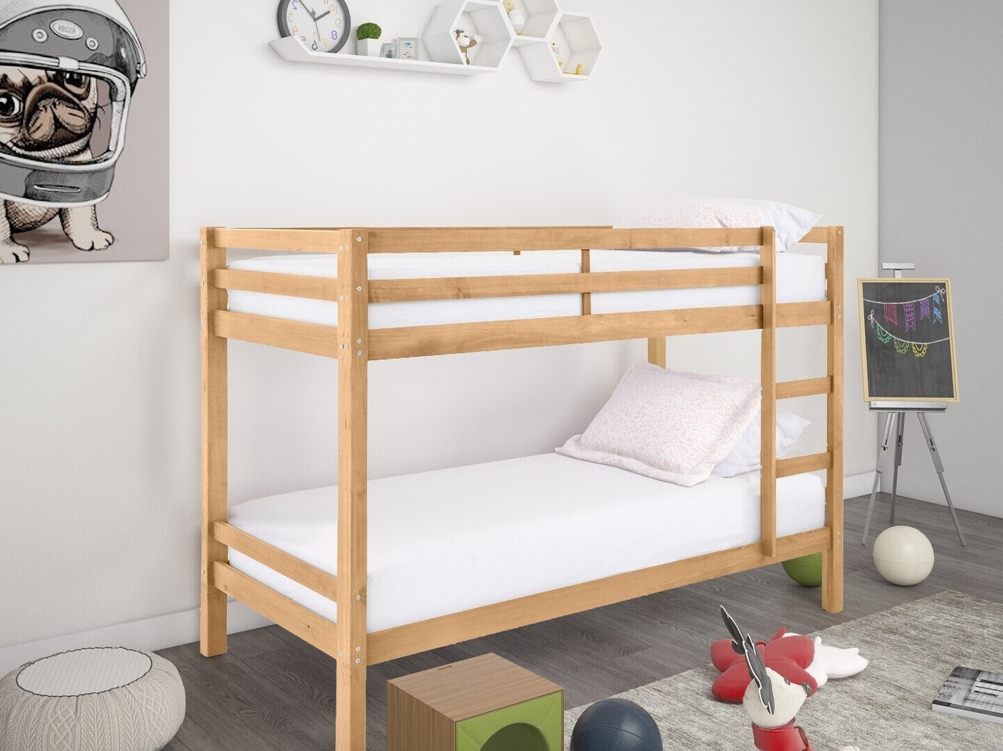 Krevet na kat Ruvfiva 100 (Svijetlo smeđa)