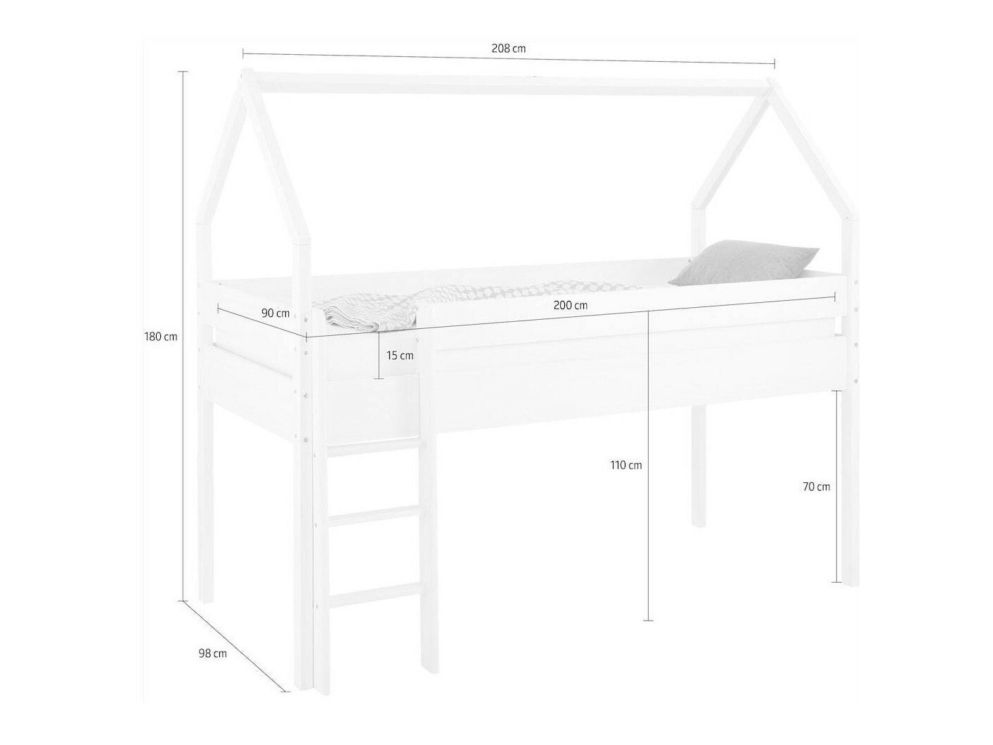 Krevet na platformi Ruvfiva 106 (Bijela)
