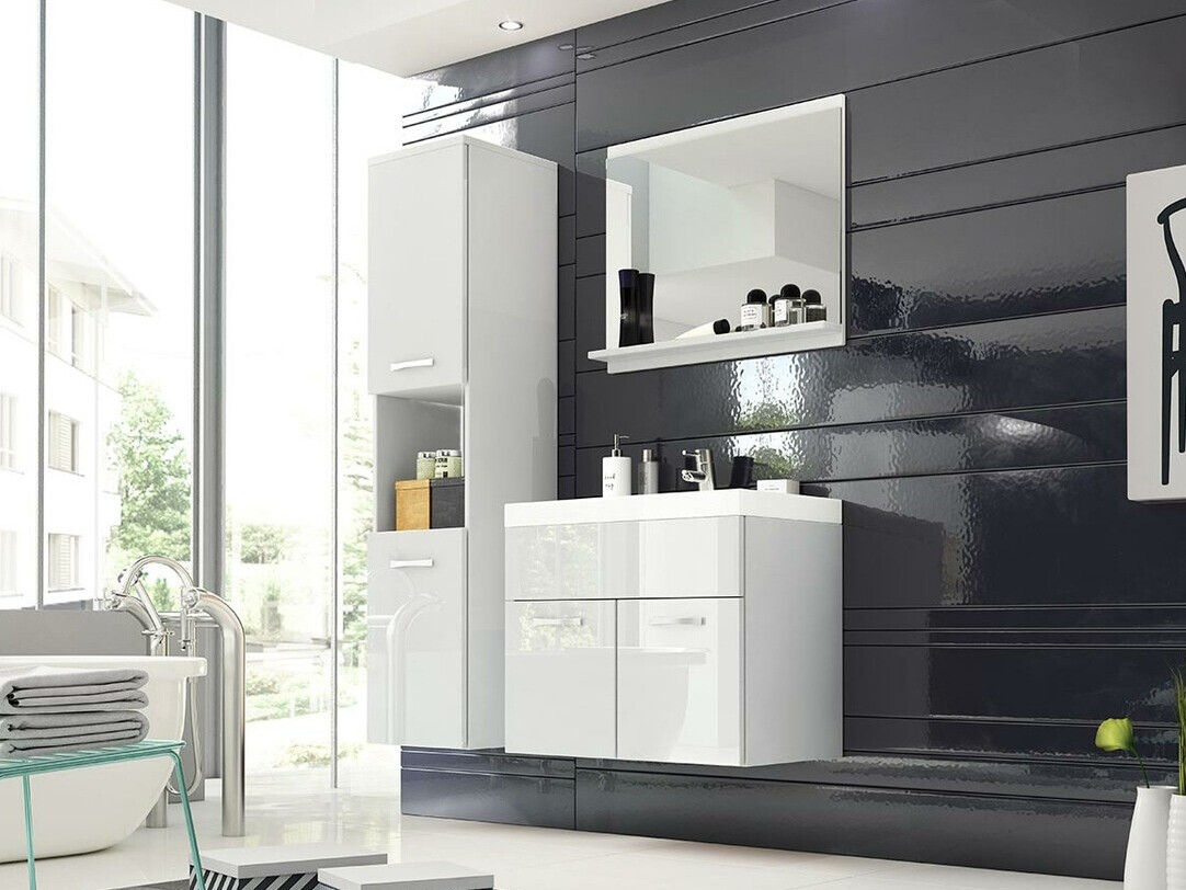 Kupaonski namještaj Sarasota 122 (Bijela + Sjajno bijela)