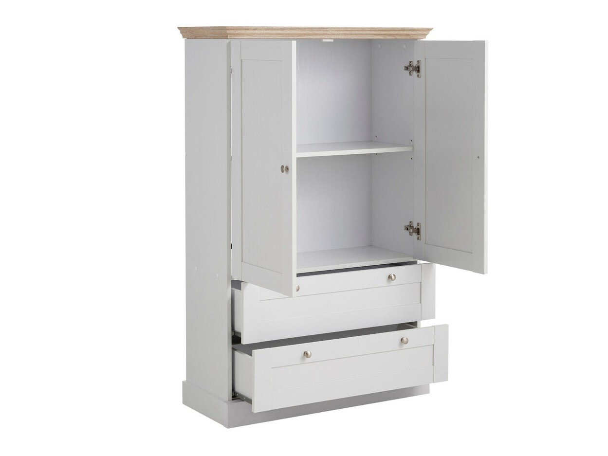 Komoda Lirveri 102 (Bijela + Svijetli hrast)