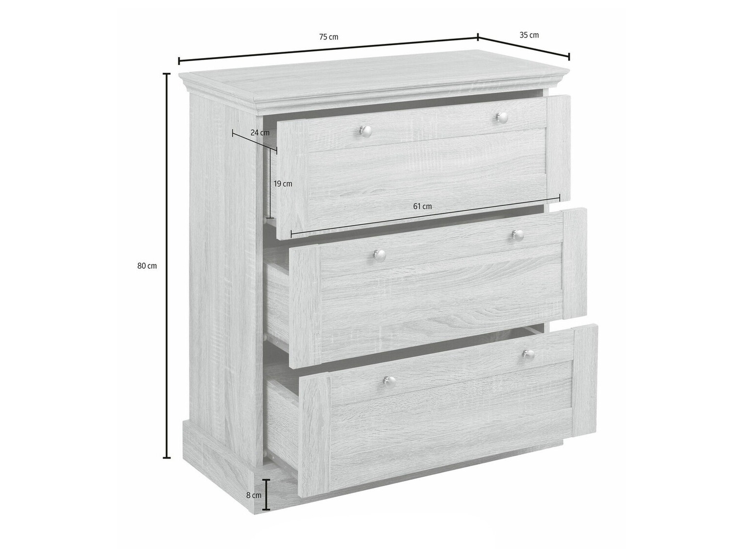 Komoda Lirveri 110 (Svijetli hrast)