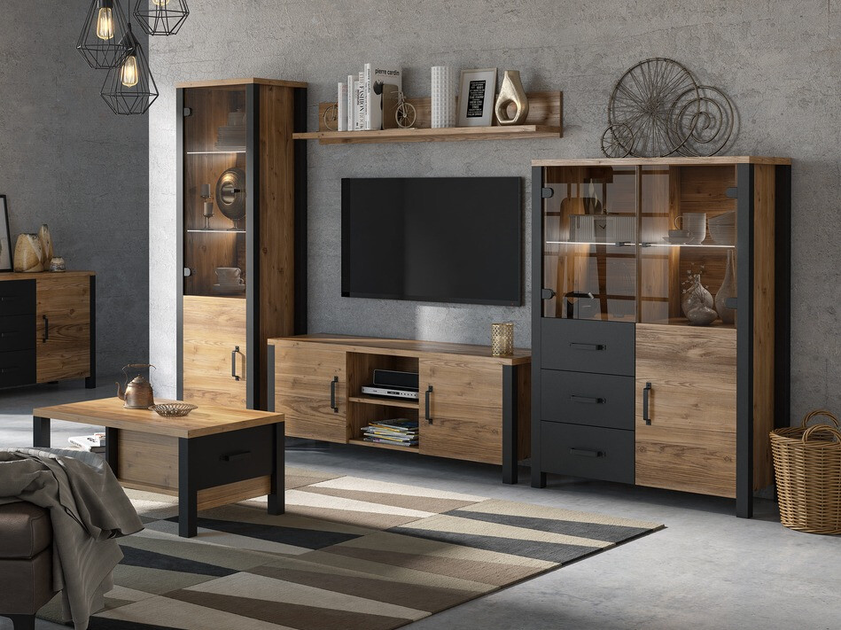 Polica Tornua 105 (Tamna smreka + Mat crna)