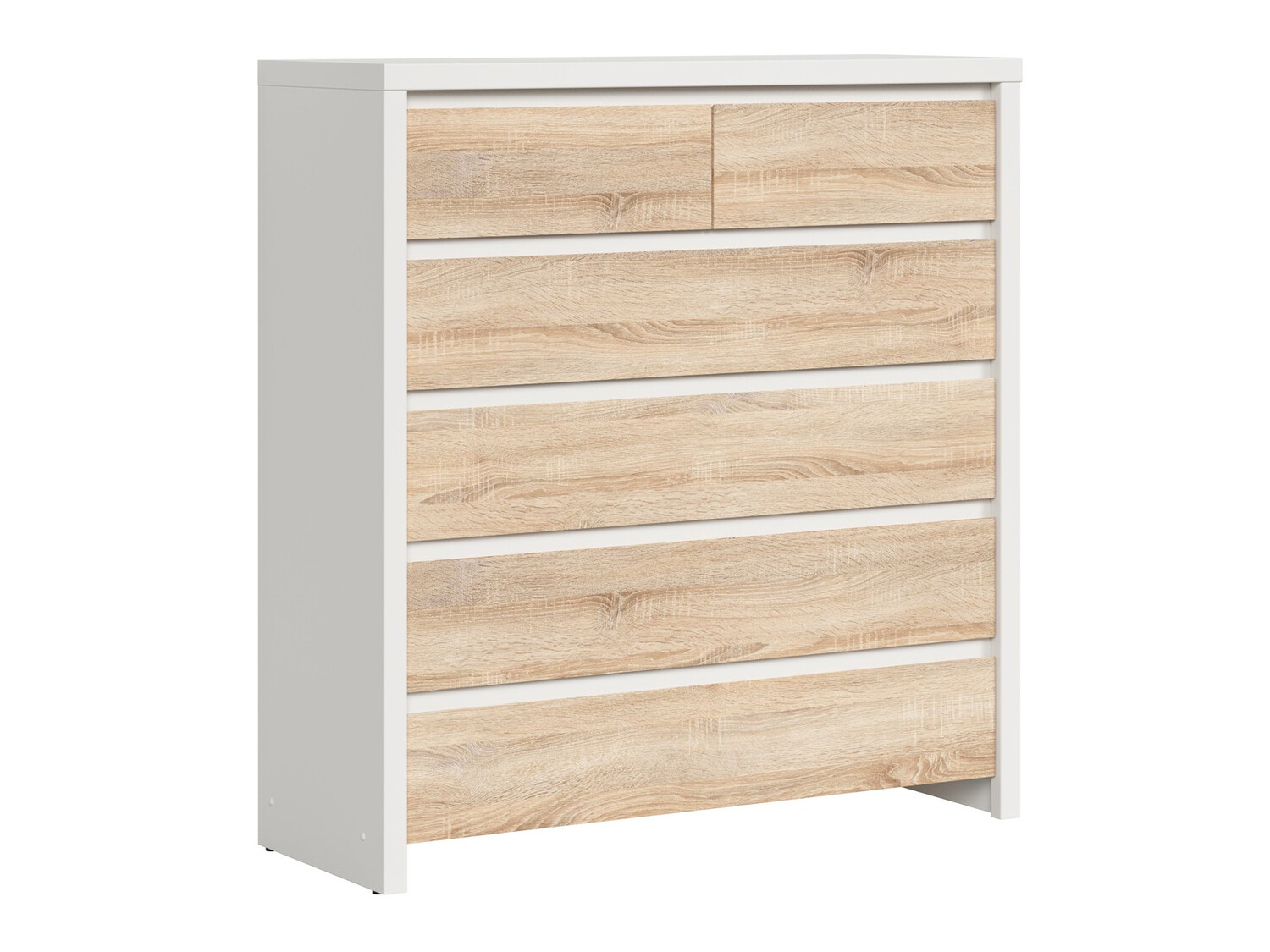 Komoda Nolroma 126 (Bijela + Sonoma hrast)