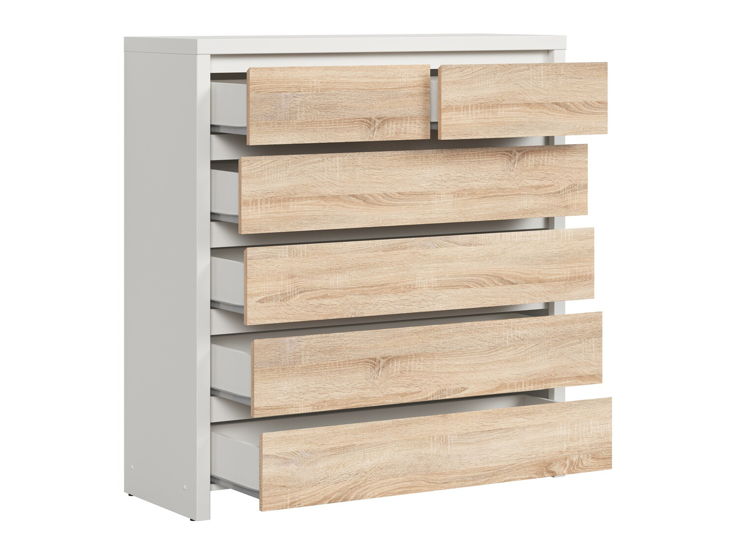 Komoda Nolroma 126 (Bijela + Sonoma hrast)