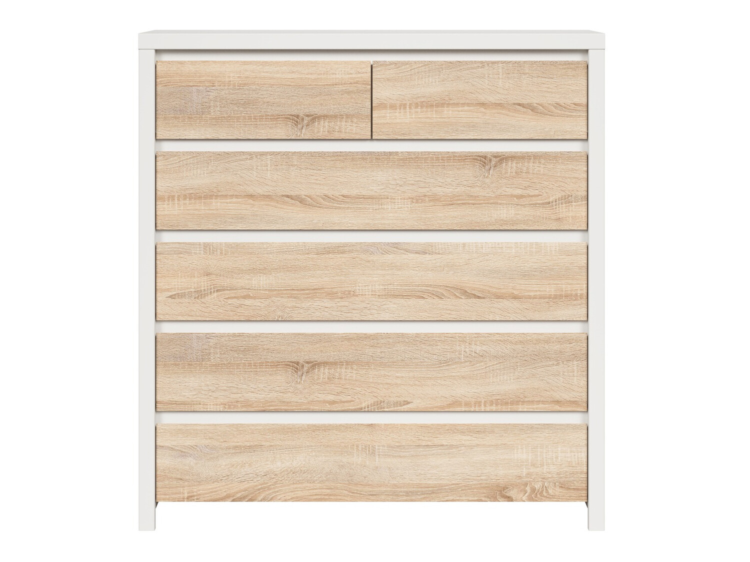 Komoda Nolroma 126 (Bijela + Sonoma hrast)